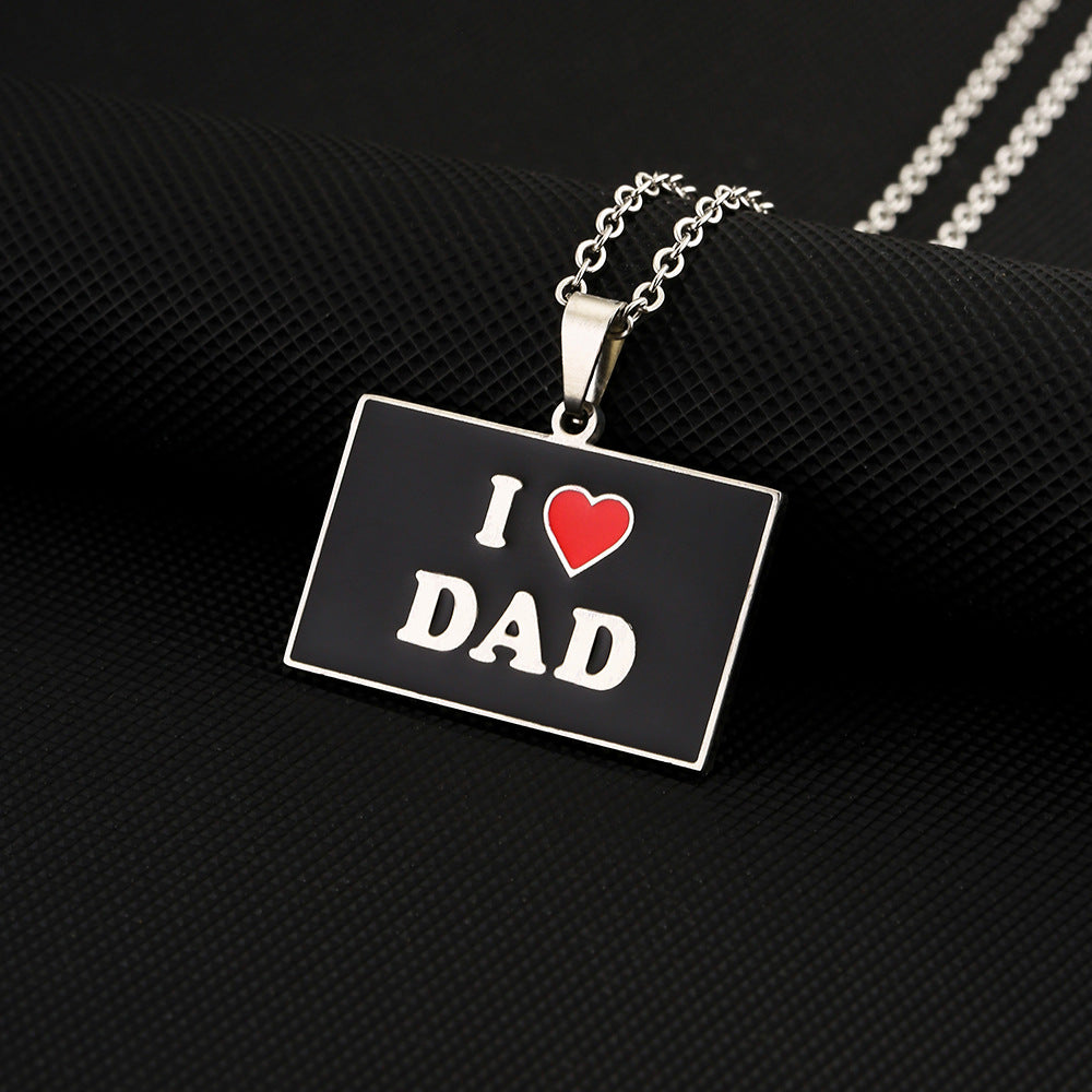 Elegant Geometric Stainless Steel Letter Pendant Necklace with Plated Finish for Men and Women