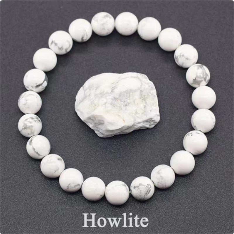 Natural Gemstone Geometric Round Beaded Bracelet Unisex