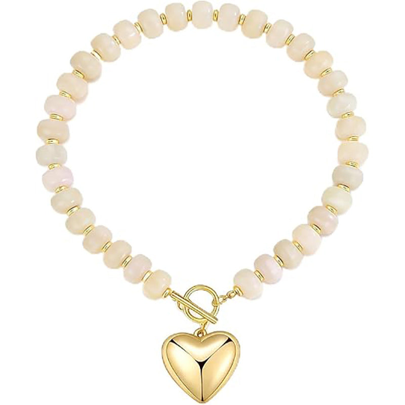 Vintage Bohemian Heart Resin Acrylic Pendant Necklace for Women