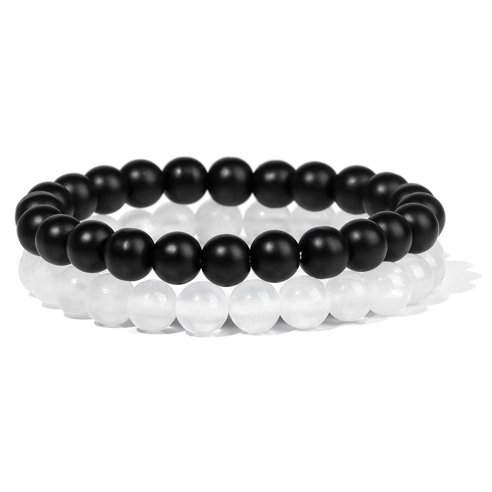Vintage Business Geometric Natural Gemstone Beaded Bracelet Set for Unisex