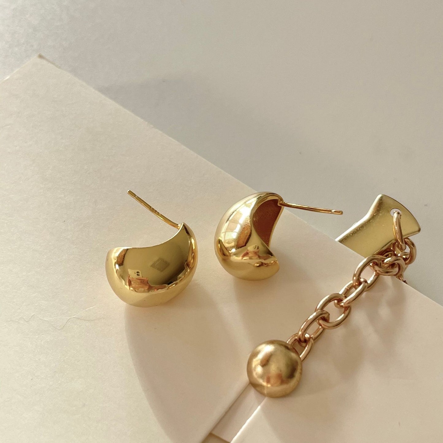 Minimalist 925 Sterling Silver Teardrop Stud Earrings Micro-Inlay