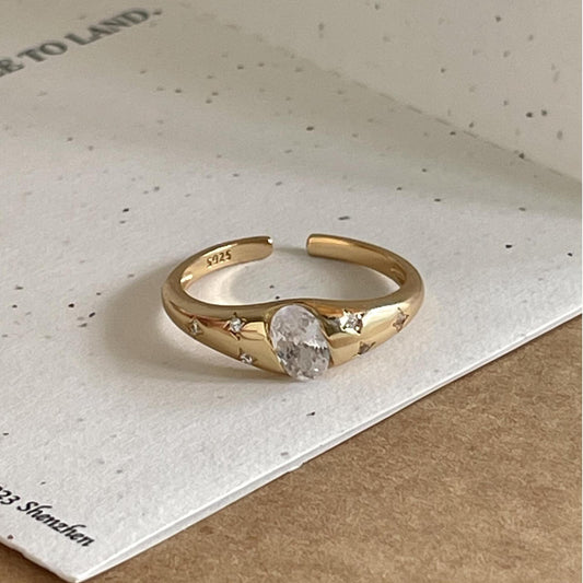 Anillo Minimalista Dulce con Número Bañado en Plata de Ley 925 con Circonita Cúbica y Perla