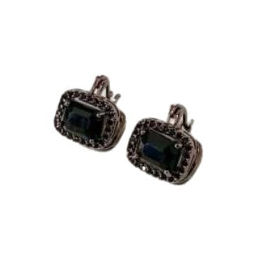 Pendientes Geométricos Cuadrados con Incrustaciones de Pedrería Estilo Oscuro para Mujer con Base de Cobre Chapado y Postes de Acero Inoxidable, Joyería Chic Minimalista de Moda para la Oreja