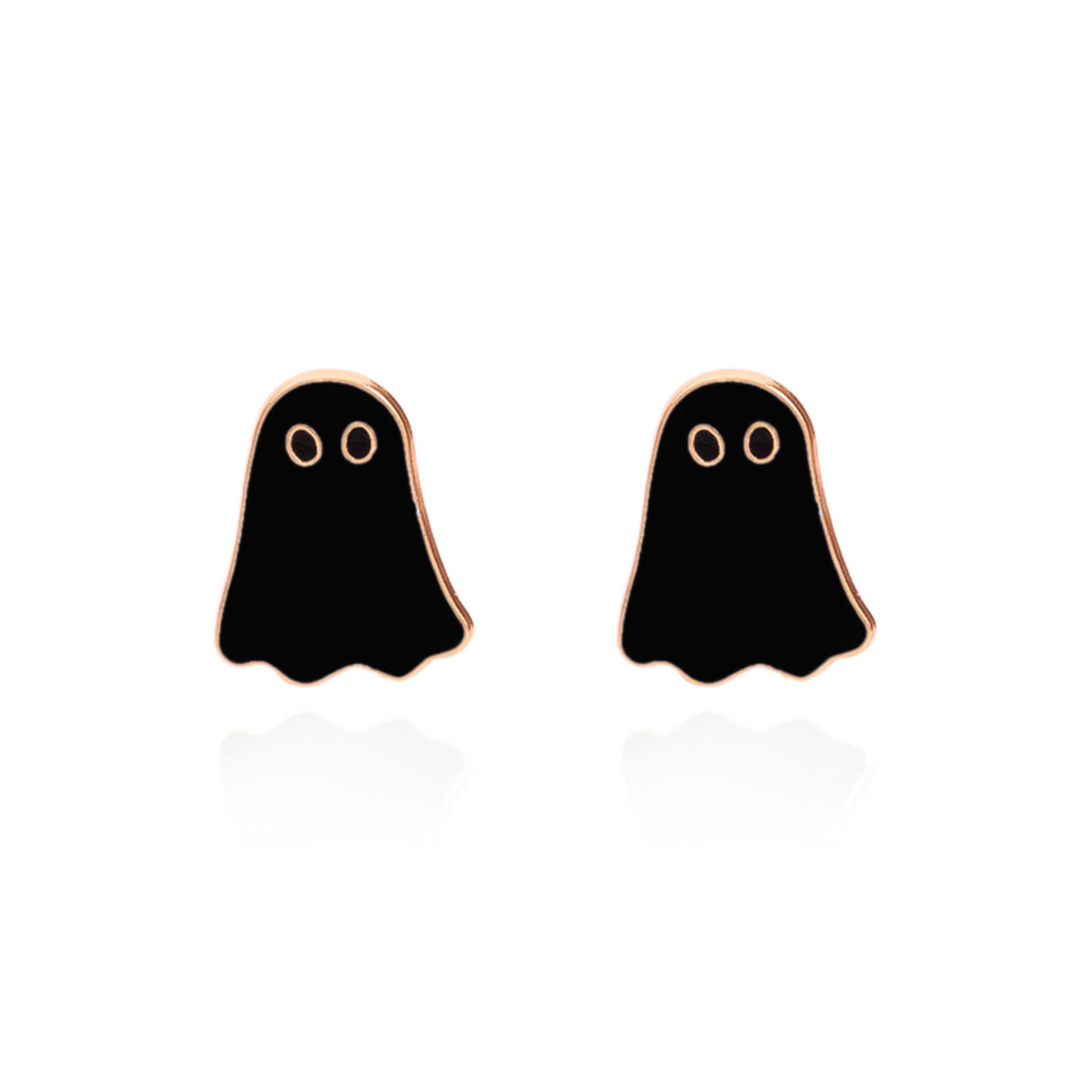 Collana con ciondolo fantasma di Halloween giocoso da donna, accessorio di moda minimalista in lega galvanizzata con design bianco e nero