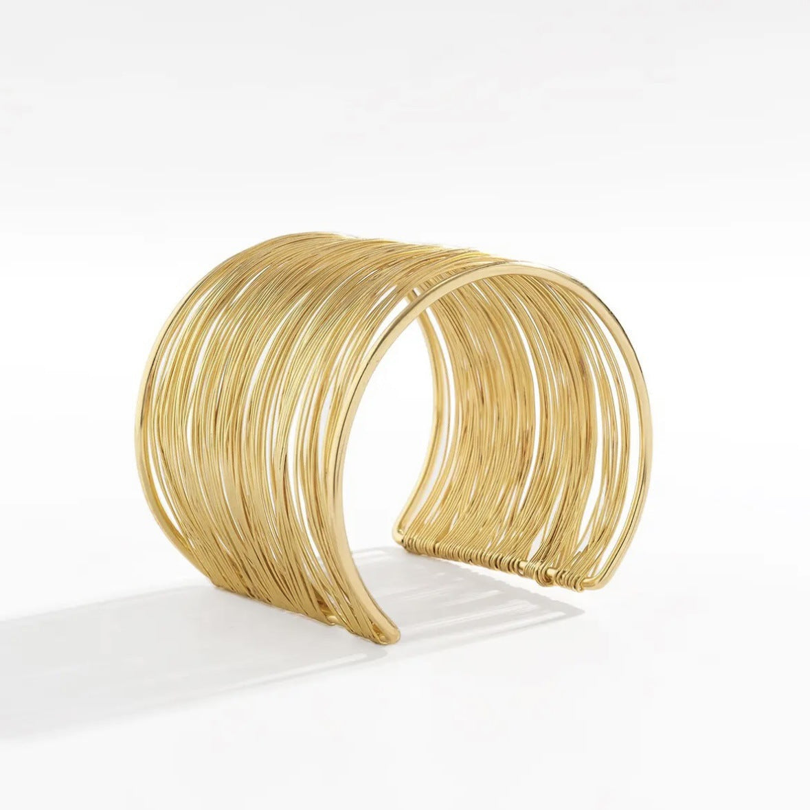 Bracciale e anello aperti in lega placcata con linea geometrica ovale, stile Sweet Cool Minimalista
