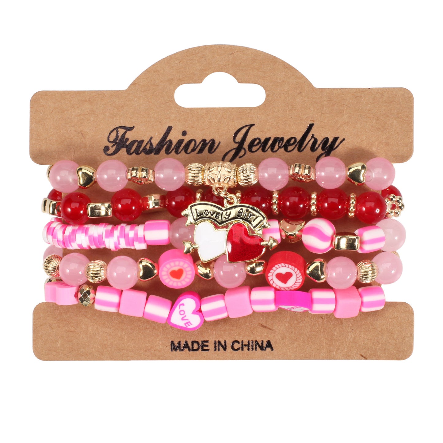 Heart Shape Resin Crystal Floral Pattern Unisex Bracelet