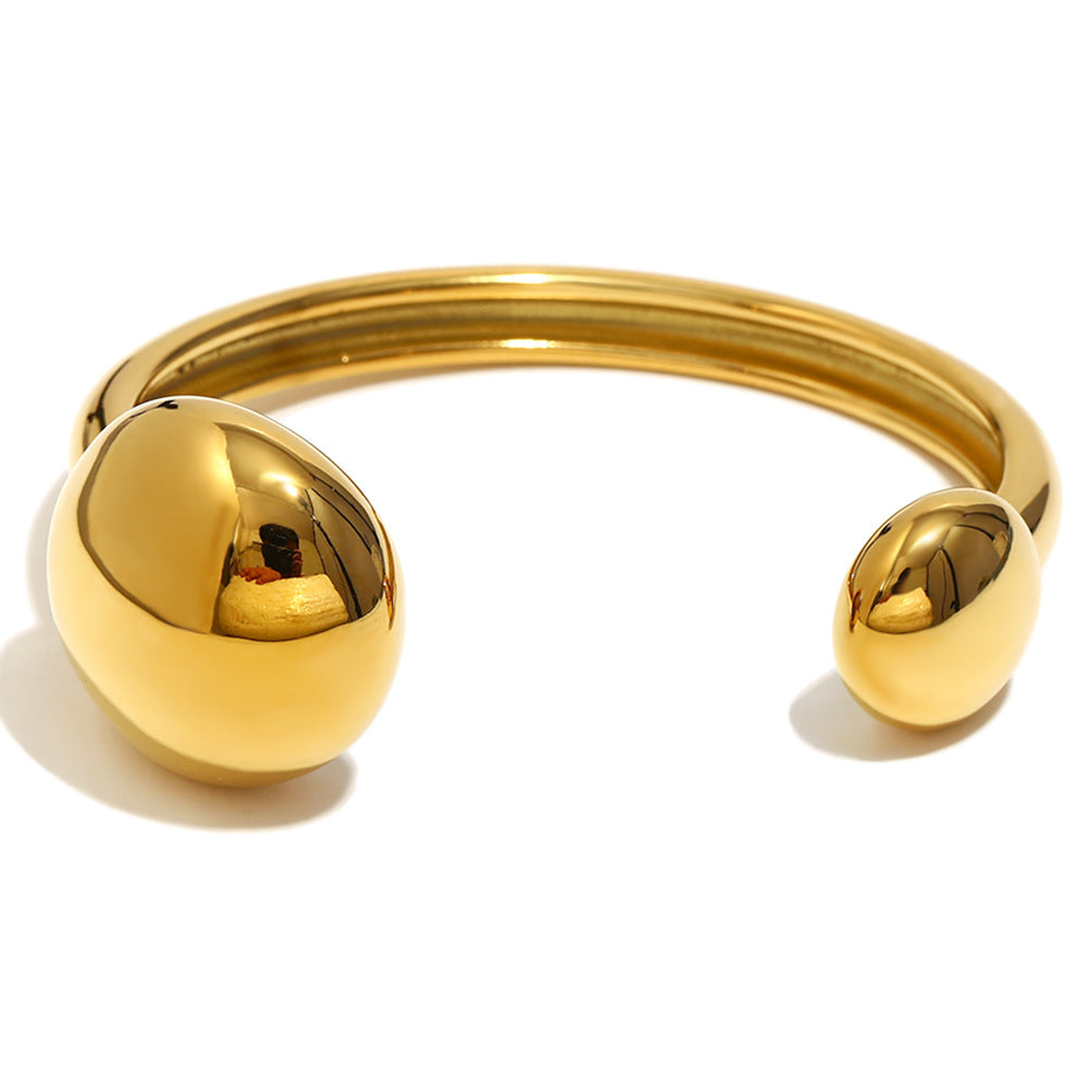Bracciale a Fiore da Donna in Acciaio Inossidabile Placcato Oro 18K a Goccia Minimalista con Catena a Maglie Audaci
