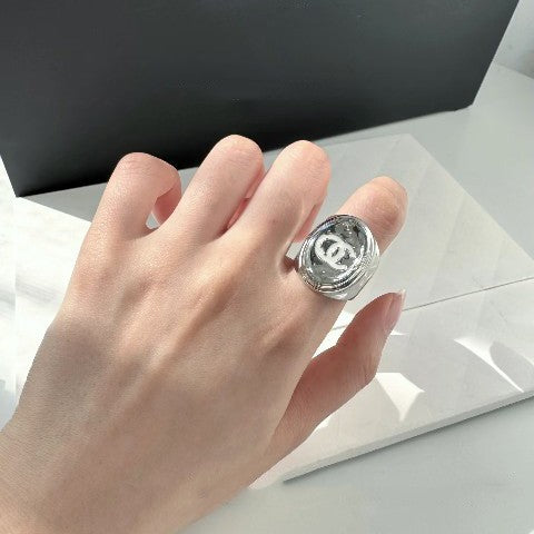 Anello Da Donna Minimalista Casual Ovale Geometrico Placcato Acrilico