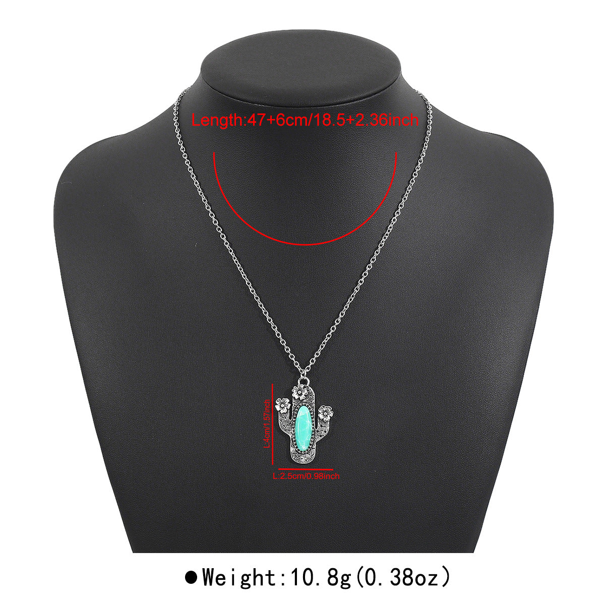 Collana vintage bohémien geometrica in lega con ciondolo turchese e finitura placcata su catena a onda per donna
