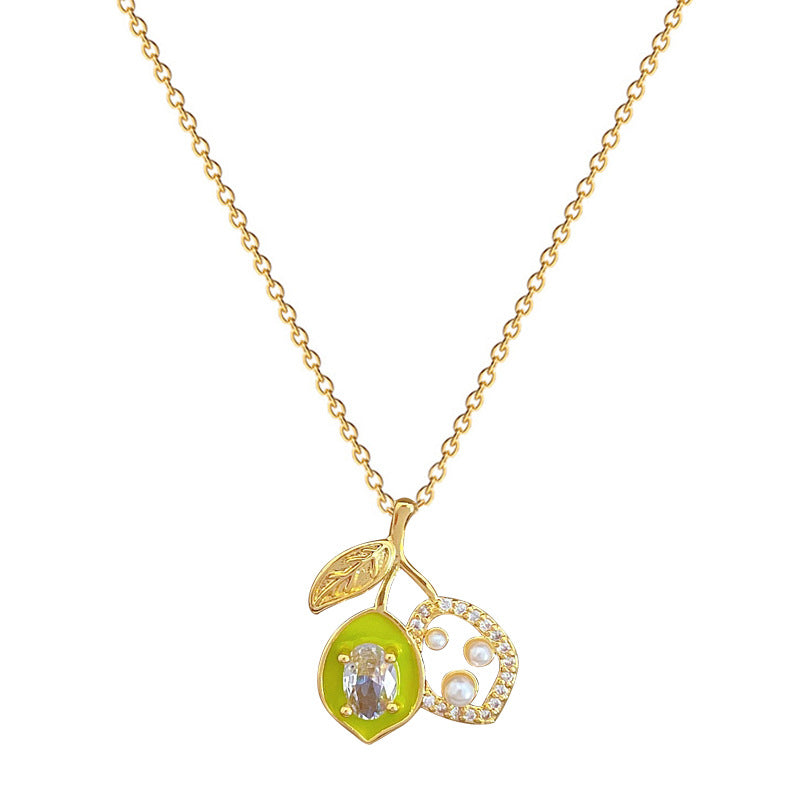 Luxury Titanium Steel Geometric Necklace and Earrings Set with Rhinestone and Pearl