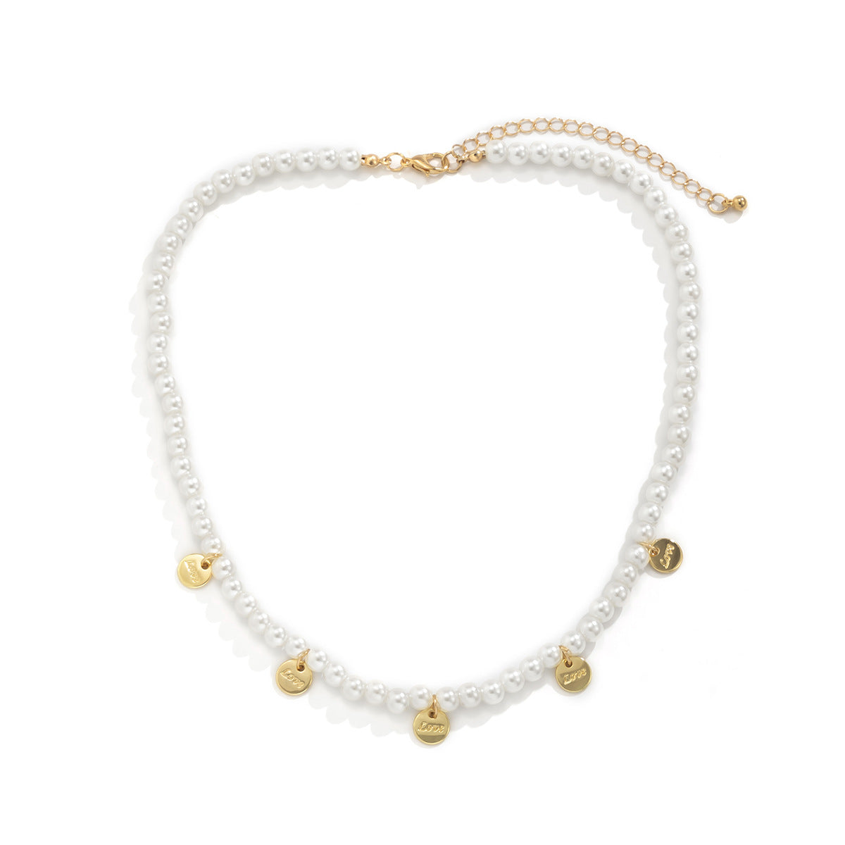 Bohemian Geometric Letter Pendant Necklace with Tassel Detail for Women Alloy Plated Necklace