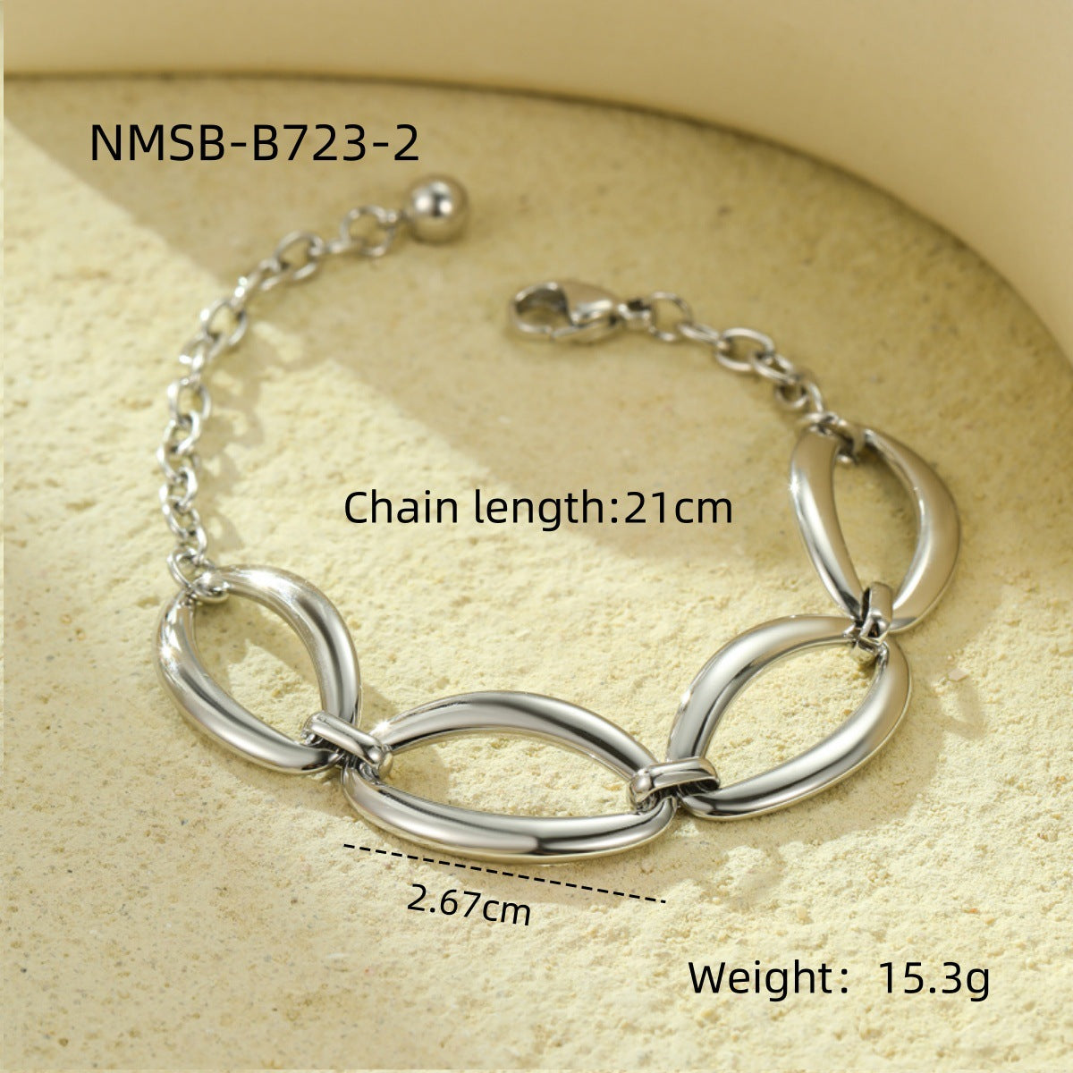 Conjunto de collar de acero inoxidable chapado con óvalos geométricos minimalistas para mujer