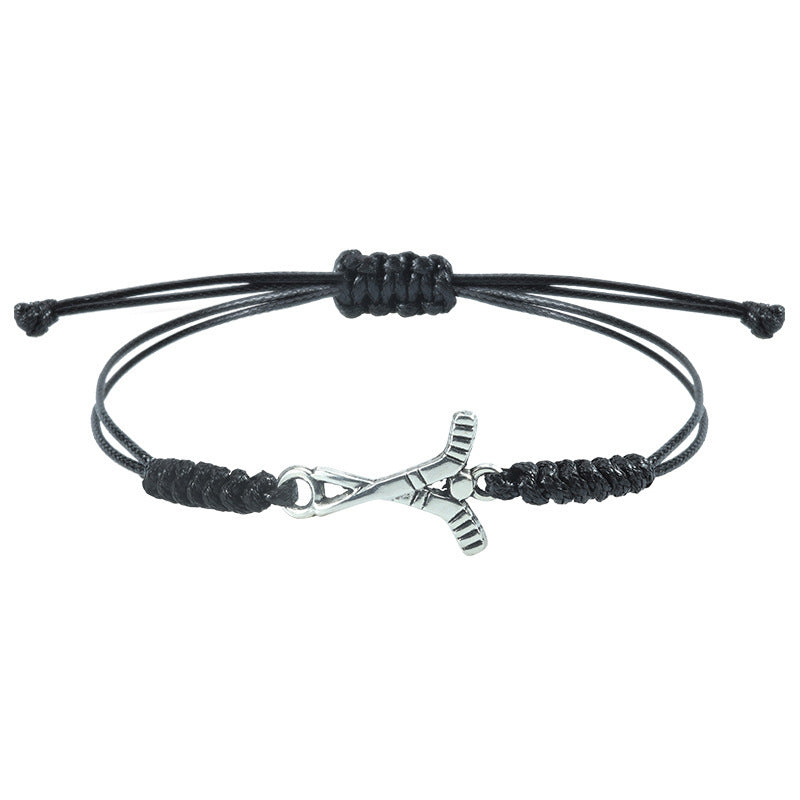 Unisex Geometric Alloy Sports Ball Woven Bracelet