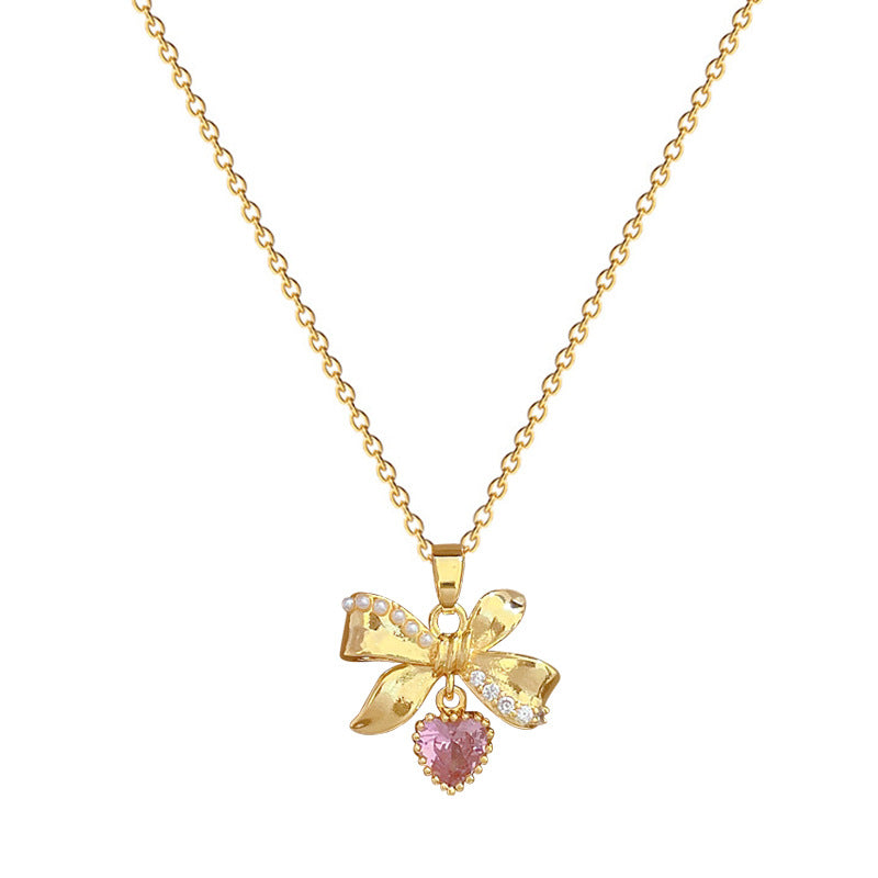 Collana Minimalista Geometrica in Acciaio al Titanio con Pendente in Rame Placcato Oro su Catena a Maglie per Uomo e Donna