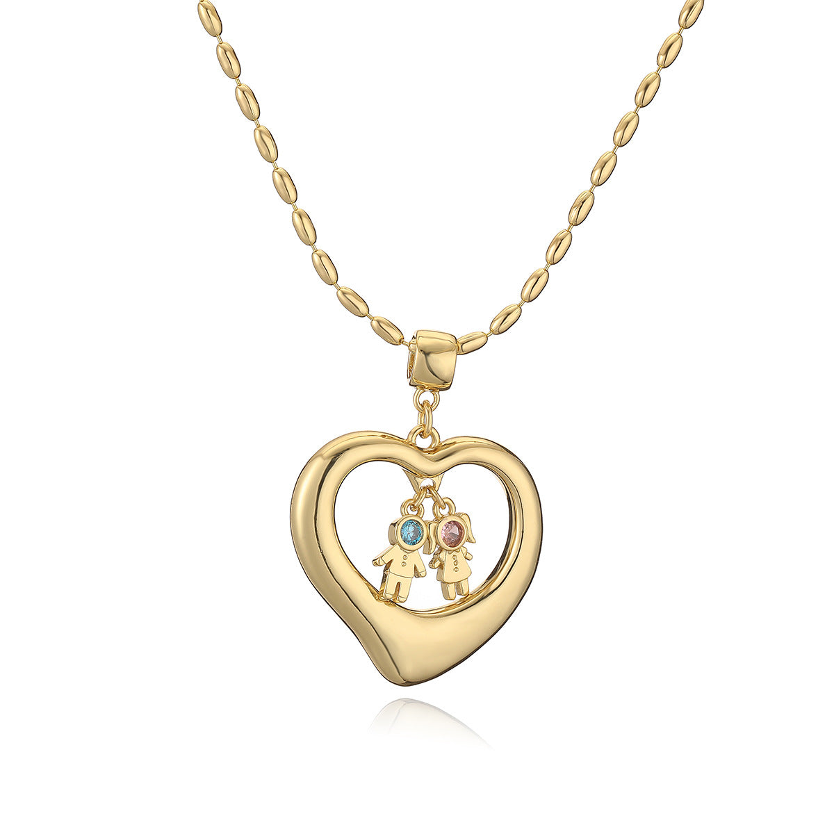 Collana con Ciondolo a Cuore Minimalista in Rame per Donna e Uomo con Design Geometrico e Delicata Catena alla Clavicola