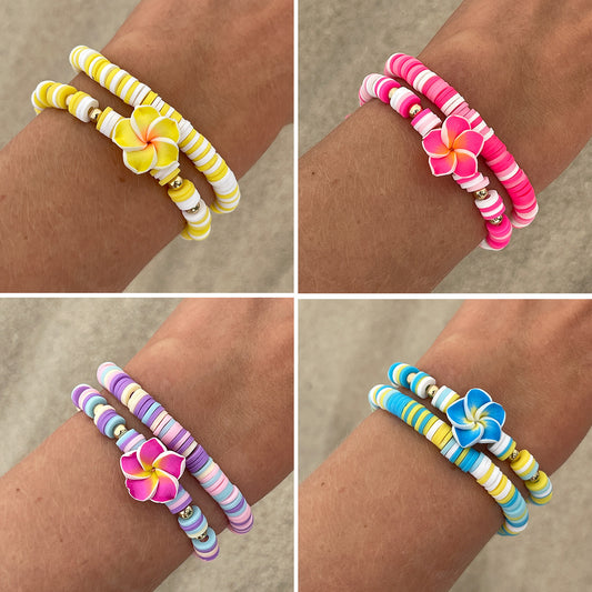 Bohemian Vintage Floral Resin Plated Bracelet Set for Women