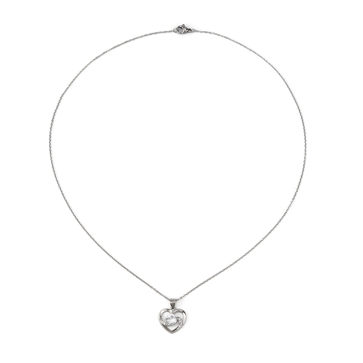 Minimalist Heart Star Crown Alloy Plated Necklace Curb Chain for Women