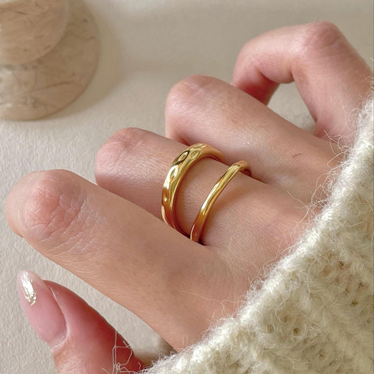 Anillo minimalista de línea geométrica para mujer de plata de ley 925