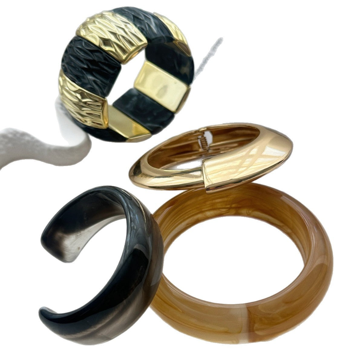 Vintage Geometric Acrylic Drip Oil Wide Cuff Bracelet for Women