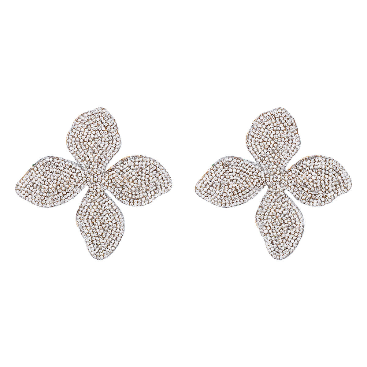 Orecchini da donna alla moda in lega floreale con intarsio di strass