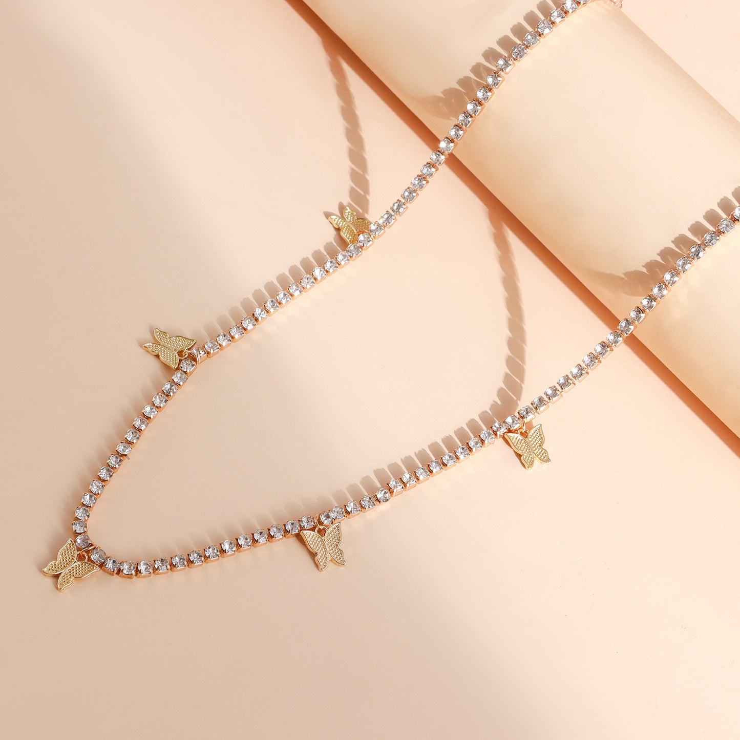 Punk Casual Butterfly Rhinestone Tassel Body Chain for Women