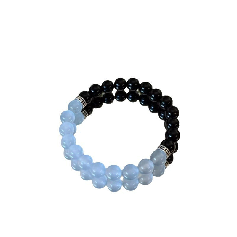 Minimalist Casual Geometric Round Agate Alloy Bracelet Unisex