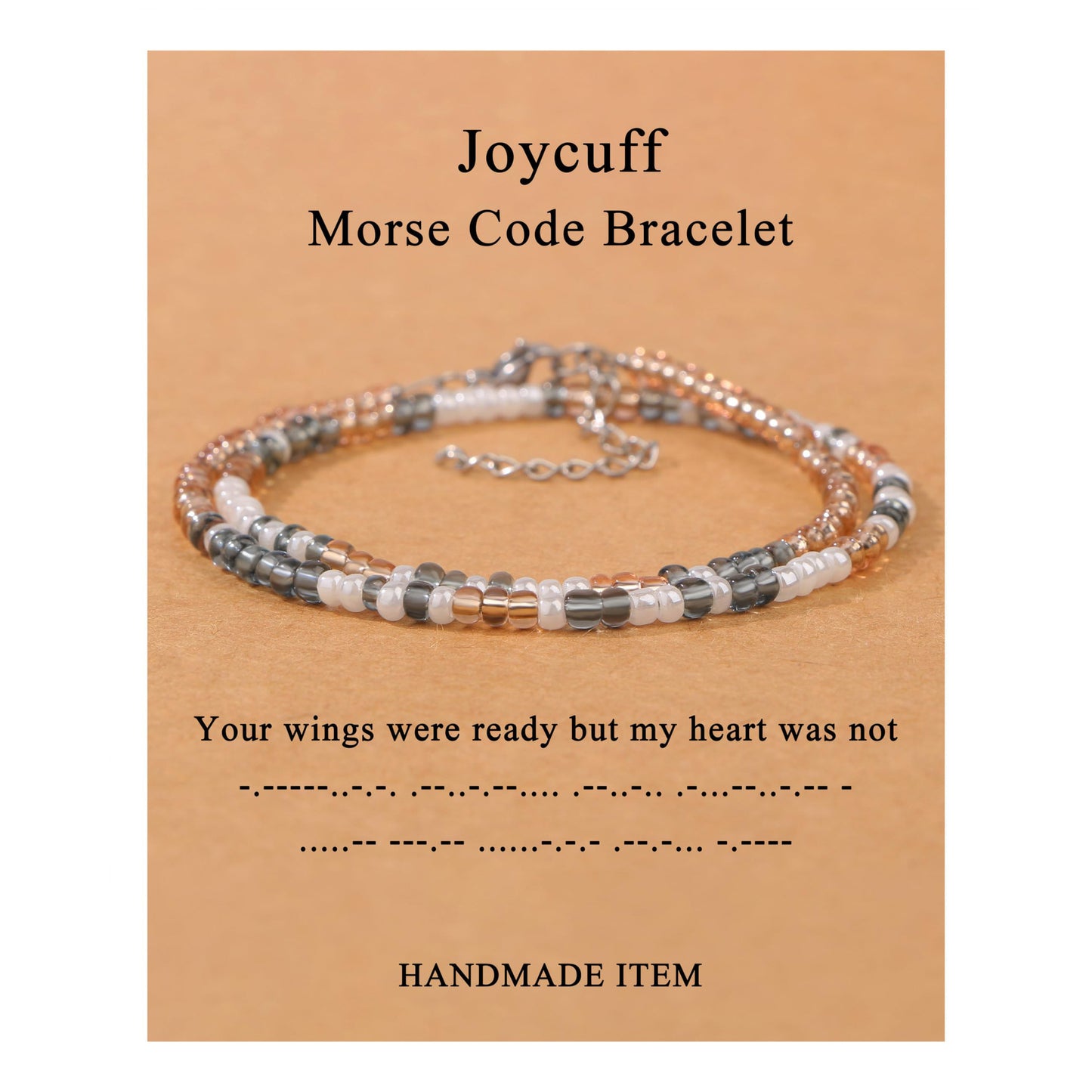 Minimalist Morse Code Letter Beaded Bracelet for Women