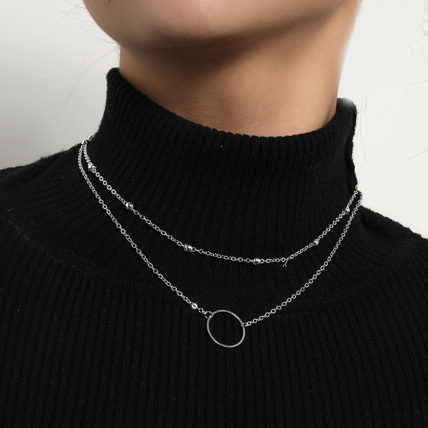 Minimalist Geometric Alloy Cross Chain Necklace for Women