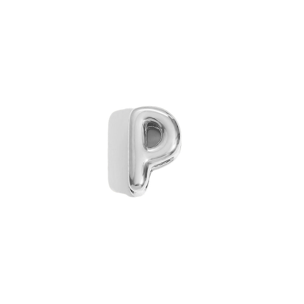 Collana Minimalista con Ciondolo a Lettera da Donna in Acciaio Inox con Placcatura in Oro 18K Design Cavo