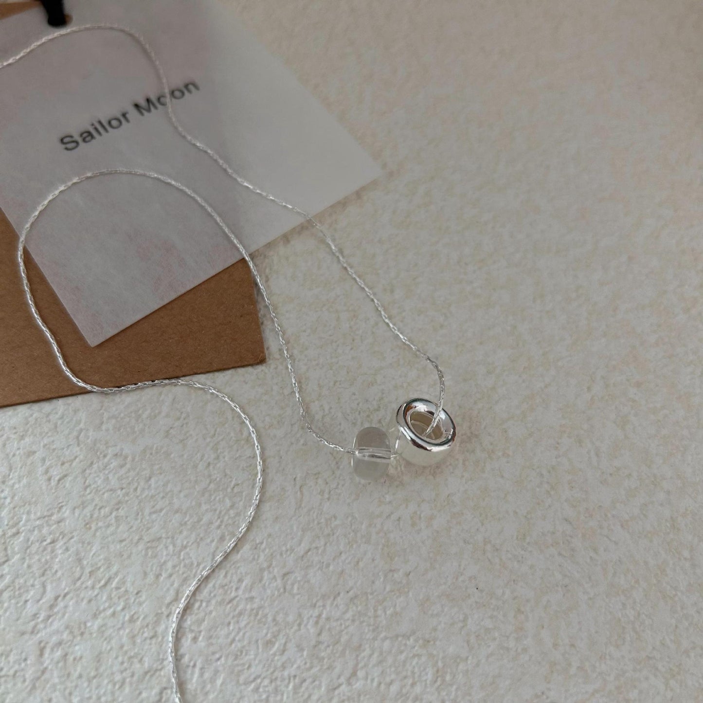 Minimalist Geometric Circle Pendant Necklace in 925 Sterling Silver with Plated Finish