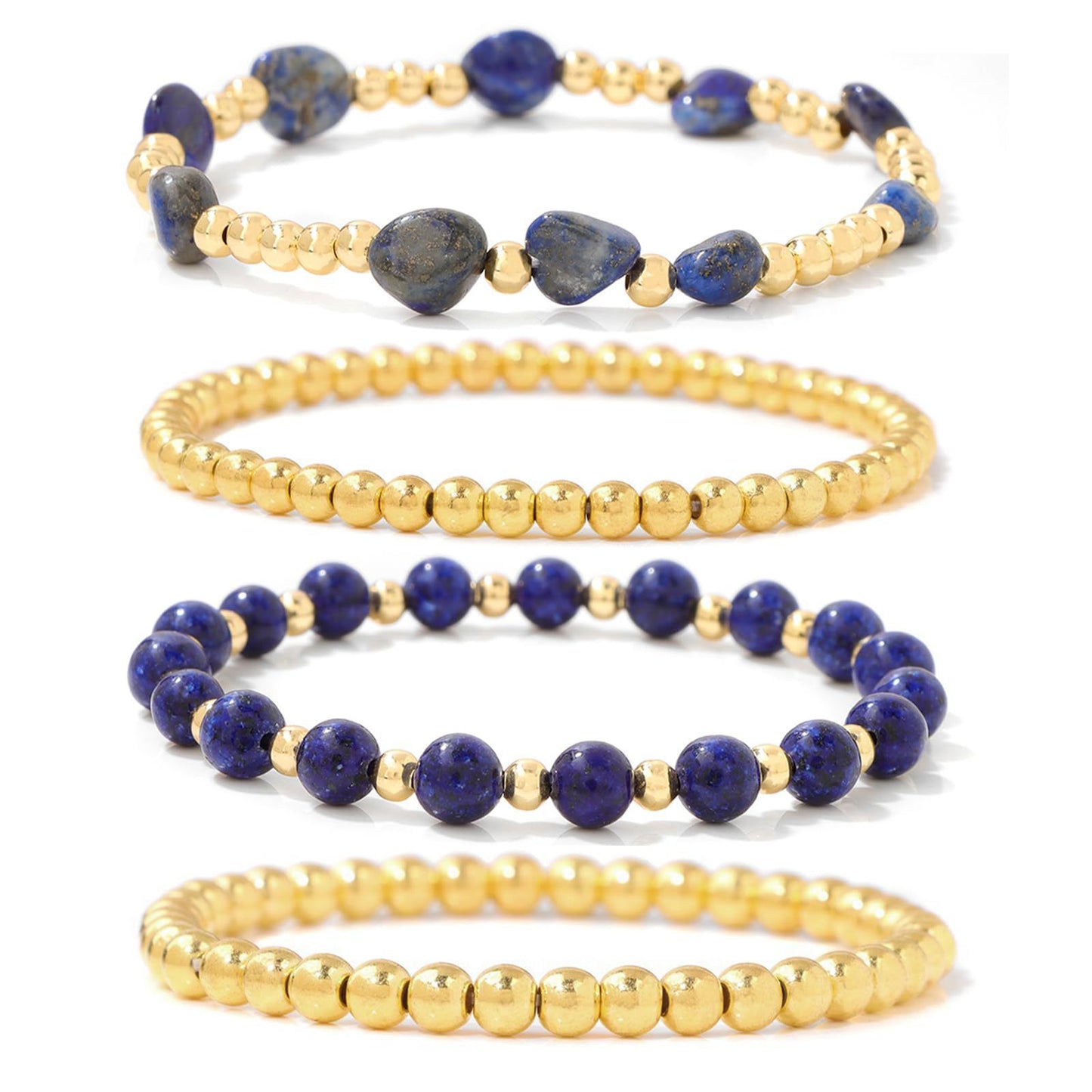 Geometric Natural Agate and Amethyst Beaded Bracelet for Women