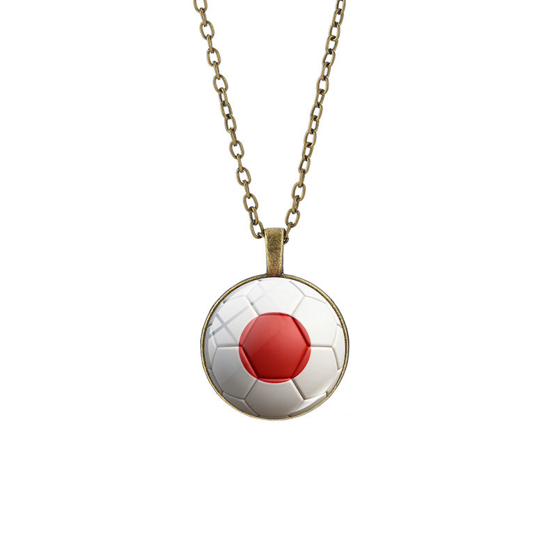 Sporty Round Geometric Alloy Plated Pendant Necklace with Crystal Charm for Unisex