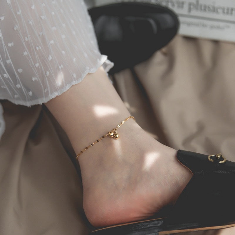 Minimalist Forest Style Geometric Titanium Steel Anklet for Women with Tarnish-Resistant Finish