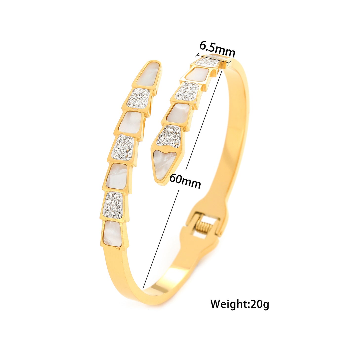 Minimalist Oval Shell Design Titanium Steel Snake Chain Bracelet for Women with Hypoallergenic Plating Finish