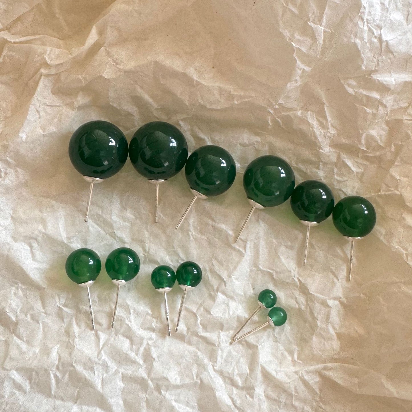 Pendientes de Tachuela Cuadrados Minimalistas de Ágata Roja Estilo Coreano en Plata de Ley 925 con Acabado Pulido