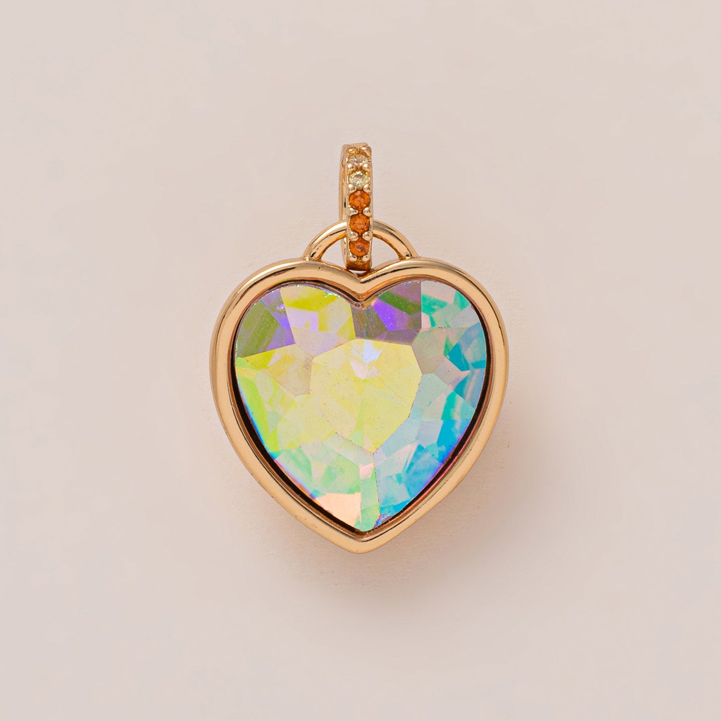 Vintage Floral Heart Geometric Brass Plated Charm Bar