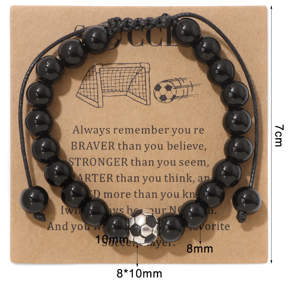 Minimalist Sporty Geometric Stone Bead Bracelet Unisex Friendship Handmade Jewelry