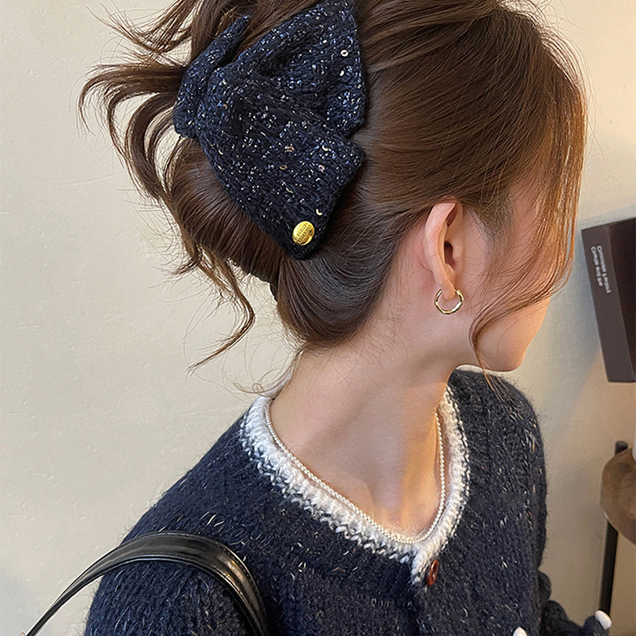 Pinza para el pelo elegante de acrílico y tela con diseño de triángulo para mujer, accesorio de moda minimalista de lujo