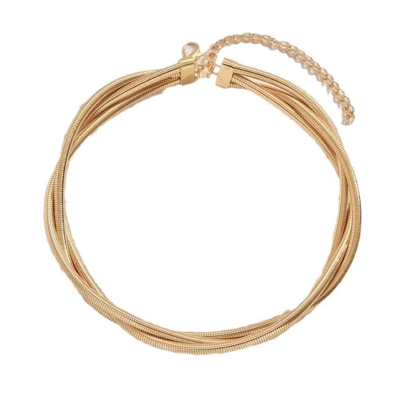 Sweet Punk U-shape Musical Note Plated Iron Alloy Snake Chain Necklace for Women