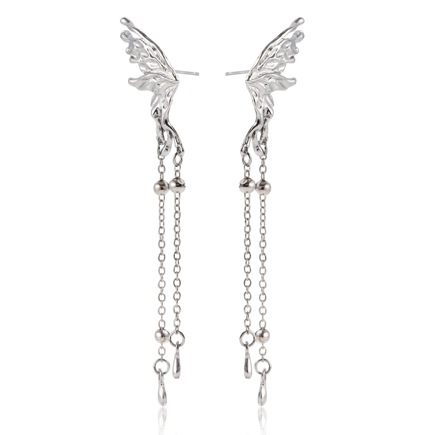 Elegant Butterfly-Shaped Dangle Earrings for Women in Alloy with Plated Finish, Fashion-Forward Geometric Design