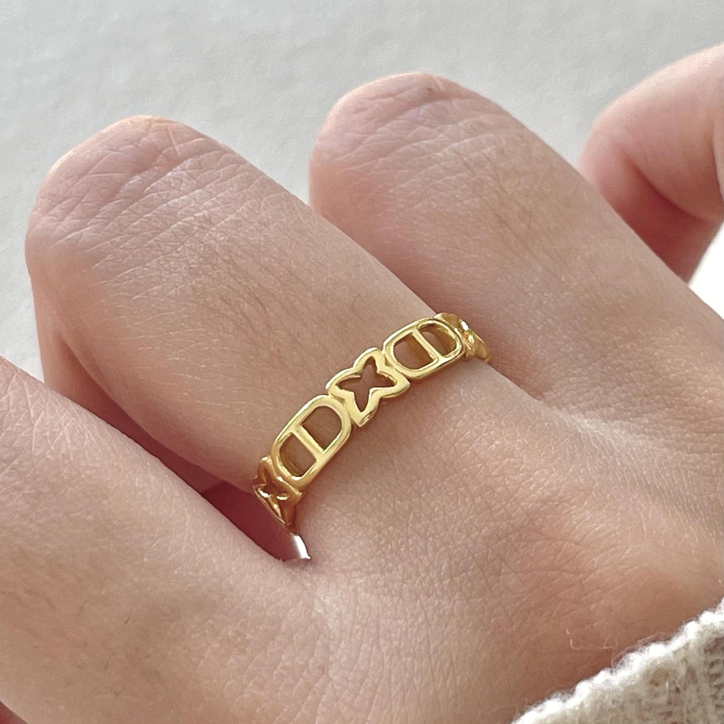 Anillo de plata esterlina 925 en forma de estrella minimalista para mujer con acabado chapado