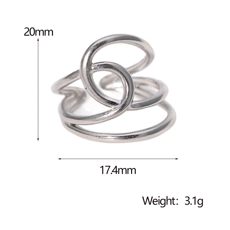 Minimalist Geometric Irregular Open Ring 18K Gold Plated Stainless Steel Fashion Jewelry for Women
