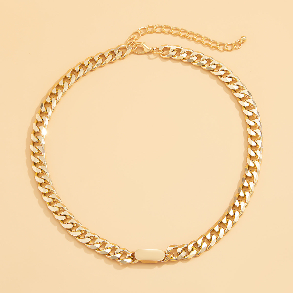 Hip-hop Streetwear Geometric Plated Alloy Cuban Link Chain Necklace
