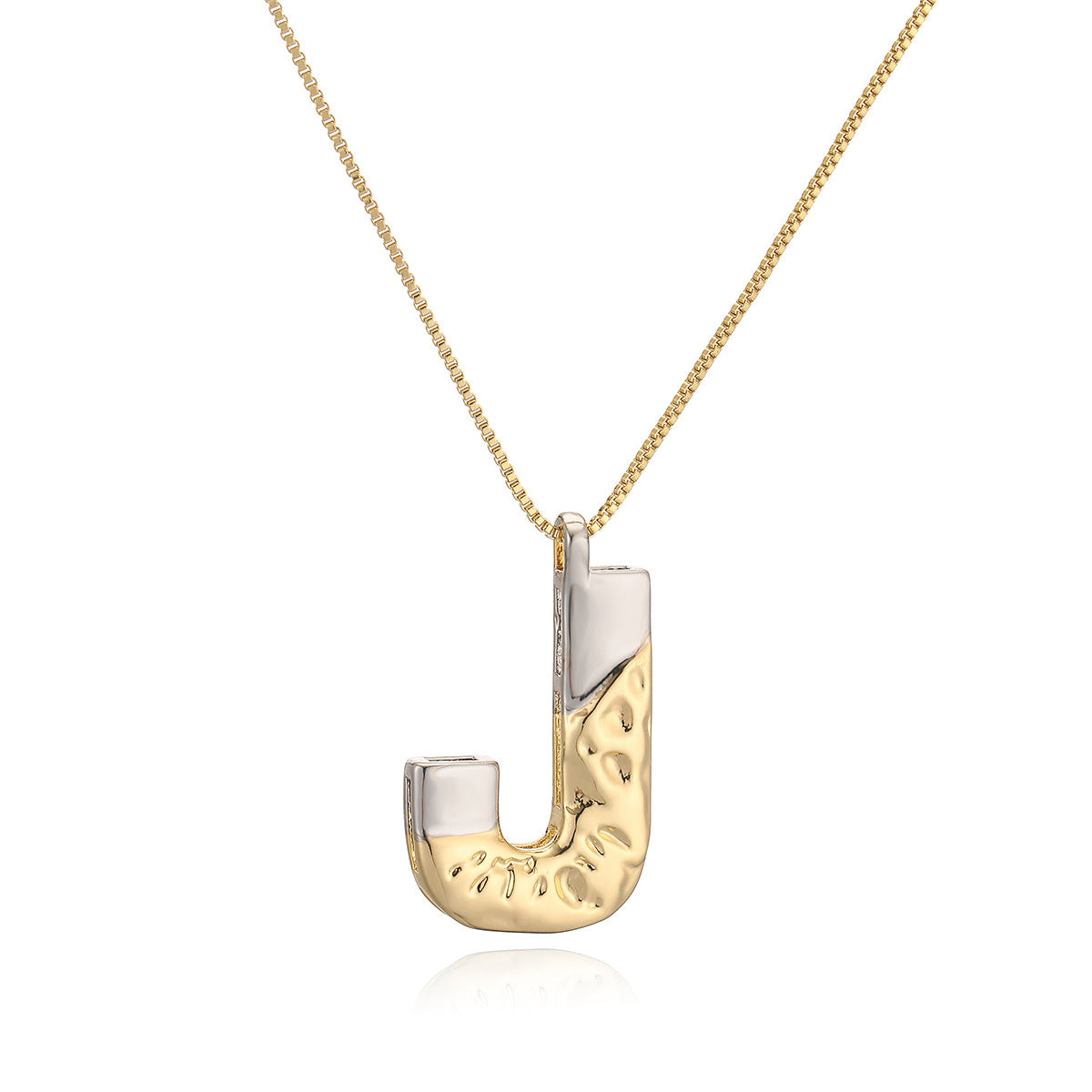 Collana con ciondolo a lettera in rame placcato oro geometrico minimalista da donna