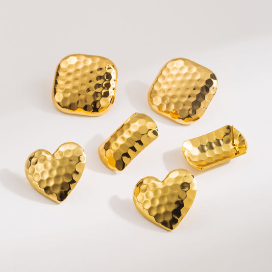 Orecchini da donna geometrici minimalisti in acciaio inossidabile con placcatura in oro