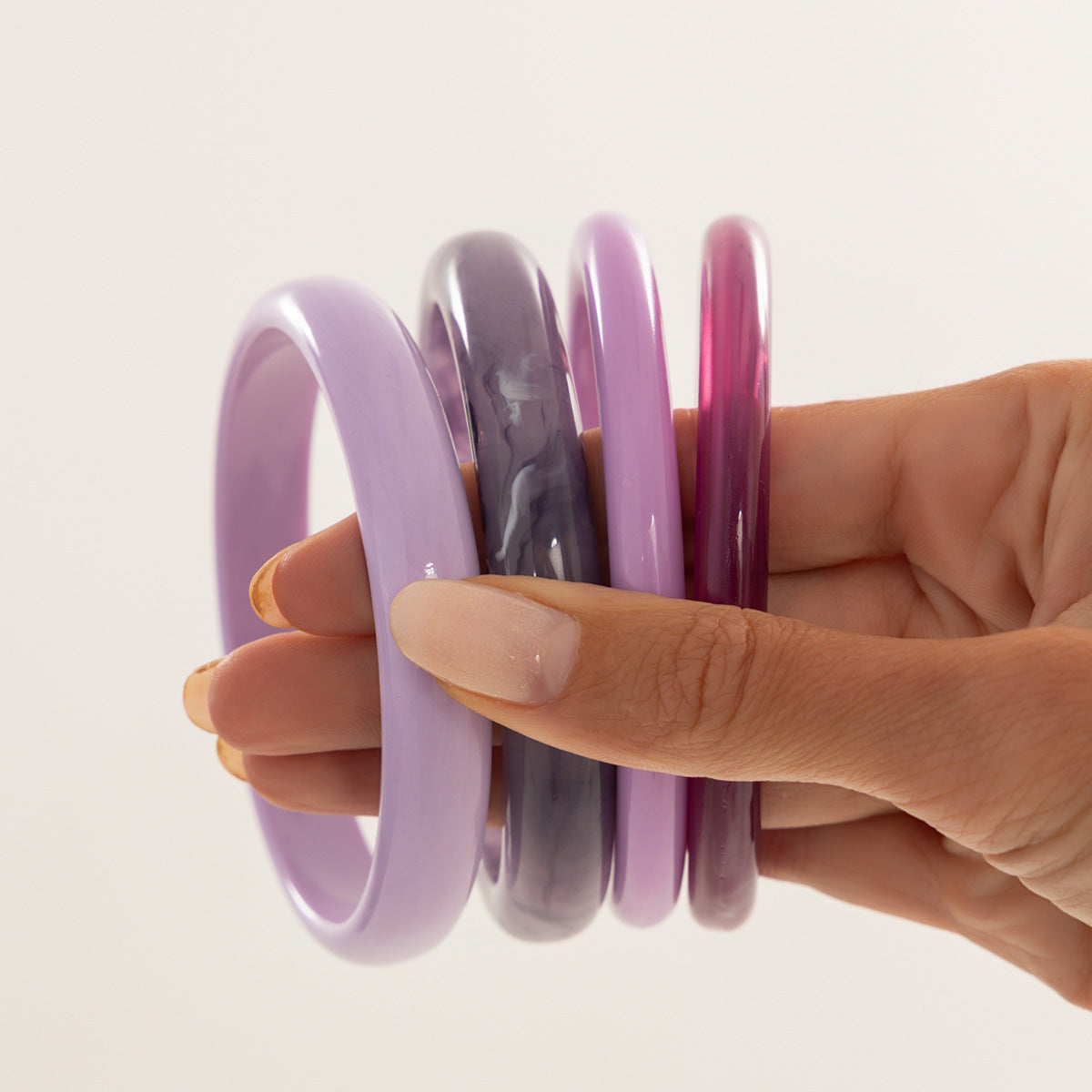 Fashion Gradient Geometric Resin Bangle Bracelet