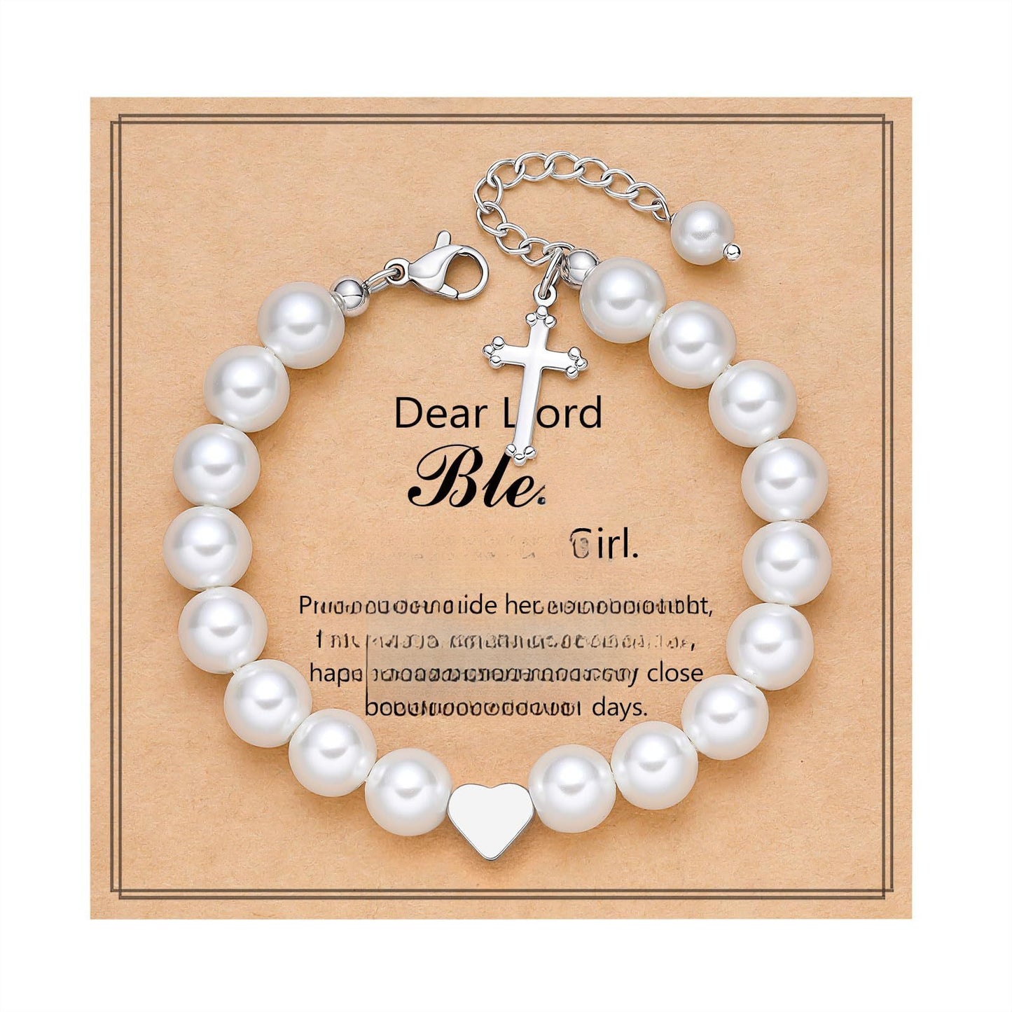8mm Imitation Pearl Heart Woven Bracelet Unisex Fashion Jewelry Gift