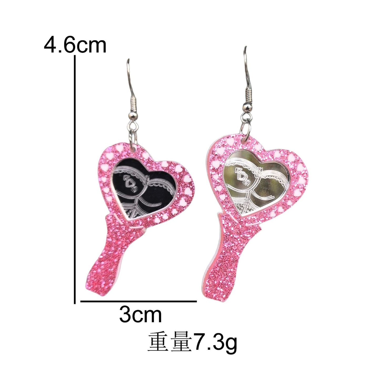 Orecchini creativi in acrilico intagliati a forma di cuore per donna con stile personalizzato