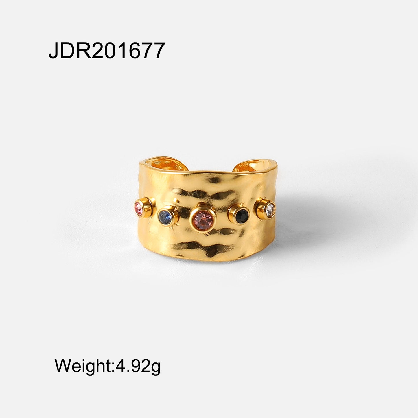 Anillo de acero inoxidable geométrico irregular para mujer con diseño de apertura ajustable, anillo de moda estilo Hip Hop