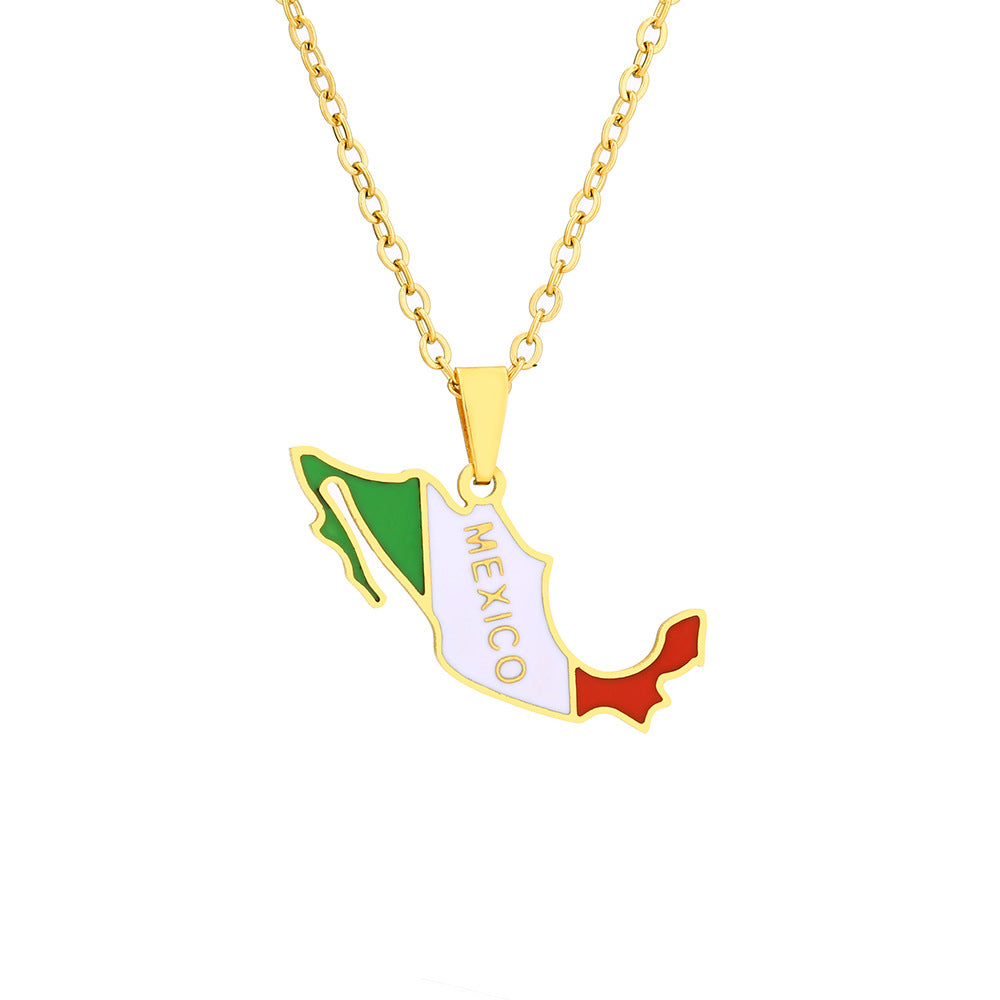 Collana geometrica in acciaio inossidabile con ciondolo in acciaio al titanio, catena a O elettrolitica, accessorio di moda unisex
